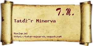Tatár Minerva névjegykártya